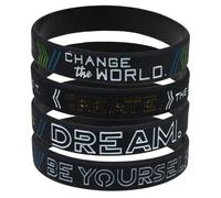 JOINPAYA Braccialetti in Silicone Motivazionali 4 Pezzi per Feste e Attività Dream Be Yourself Create per Adulti