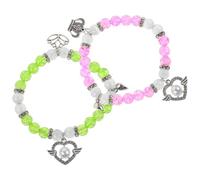 JOINPAYA Braccialetti Magnetici Abbinati per Coppia Perline Elastici a Forma di Cuore Braccialetti di Relazione Regolabili per Donne e Uomini Accessori Romantici da Indossare in Vacanza