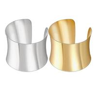 JOINPAYA Bracciali Bangle per Donna 2 Pezzi in Lega Apertura Regolabile e Design Geometrico Elegante per Compleanno e Natale