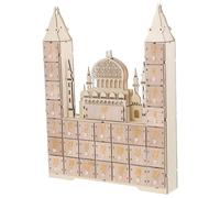 JOINPAYA Calendario Dell'avvento Islamico in Legno con 30 Cassetti per Conto alla Rovescia del Ramadan Eid, Decorazione da Tavolo per Feste Musulmane e Celebrazioni Tradizionali