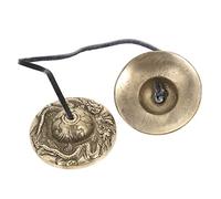 JOINPAYA Campana Rame Tibetana Per Cerimonie Religiose Strumento Musicale Per Meditazione e Yoga Design Vintage e Leggero Produzione Di Toni Armonici e Positivi Facile Da Usare e