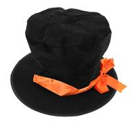 JOINPAYA Cappello a Cilindro da Mago Nero in Velluto Cappello Western da Cowboy Retrò con Corona Alta Accessorio da Festa e Costume per Travestimenti Natalizi e Halloween Leggero e