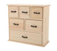 JOINPAYA Cassettiera Portaoggetti in Legno Naturale con 6 Cassetti per Scrivania Organizer da Scrivania Mini per Cancelleria Mobiletto Compatto per Ufficio e Studio