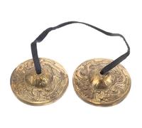 JOINPAYA Cembali in Rame Per Danza Del Ventre Fascia Inclusa Tingsha Nepalese Strumento Percussione Cembali Da Dito Campana Spirituale Per Ballerini e Feste