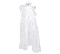 JOINPAYA Cerchietto per Chioma Fiocco 3d e Velo Corona Glitterato per Bambine, Fascia per Feste e Compleanni, Accessorio Moda in Stoffa e Lega, per Ragazzo Ragazza e Ragazze, per Eventi