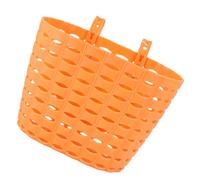 JOINPAYA Cestino per Bicicletta e Monopattino per Bambine Basket Anteriore in Plastica Intrecciata Arancione Facile da Installare e Smontare Accessorio Decorativo per Bici da Città e