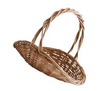 JOINPAYA Cesto per Picnic in Vimini Intrecciato Multiuso per Prodotti Agricoli e Verdura con Manico Resistente per Giardino e Raccolta Fiori