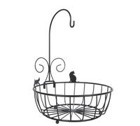 JOINPAYA Cesto Portaoggetti in Ferro Nero Grande Capacità per Frutta e Snack, Cestino Decorativo Creativo per Uso Domestico e Soggiorno, Contenitore Aperto Multifunzione per Cucina e