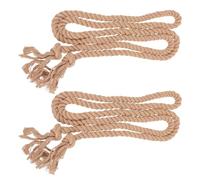 JOINPAYA Cintura in Corda di Iuta Intrecciata da Donna Set 2 Pezzi con Nappine Cintura Lunga Regolabile in Cotone per Vita Accessorio Decorativo in Stile Medievale per Outfit Casual