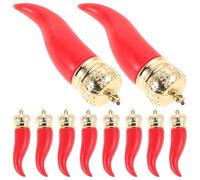 JOINPAYA Ciondolo a Forma di Peperoncino Rosso 7 CM in Plastica Leggera, Set da 10 Pezzi per Gioielli Fai da Te, Collane e Bracciali, Decorazione da Appendere Simbolo di Buona Fortuna e