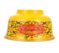JOINPAYA Ciotola Ceramica Decorativa Gialla Rotonda senza Bave per Offerte D'acqua e Riso, per Tempio o Casa, per Amici e Famiglia Buddhisti
