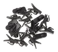 JOINPAYA Clip Microfono Lavalier in Abs Nero 20 Pezzi, Facile da Fissare su Colletto o Cravatta, per Performance e Discorsi, Porta Microfono Compatto e Pratico