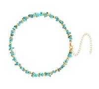 JOINPAYA Collana di Cristallo Grezzo Pietra Turchese Spezzata Ciondolo per Collo Elegante Verde Ornamento Semplice e alla Moda per Uso Quotidiano e Regali