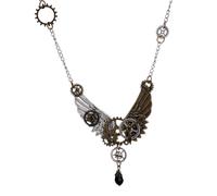 JOINPAYA Collana Donna Ciondolo Steam Gear a Forma di Ingranaggio e Elementi Alati, Gioielli Creativi Vintage Steampunk, Accessori Eleganti per Occasioni Speciali come Feste e,