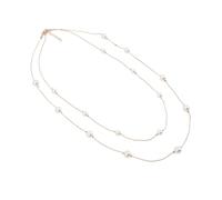 JOINPAYA Collana Lunga a Strati per Donna Perle Finte, Design Elegante in Lega e Plastica Color Oro, per Natale e Fidanzamento