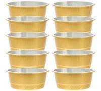 JOINPAYA Contenitori per Torte Impilabili in Alluminio Oro Set 10 Pezzi Resistenti al Calore per Cottura e Barbecue All'aperto