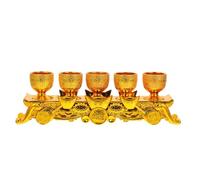 JOINPAYA Coppa per Offerte Buddista Tibetana Oro, Set Compatto Portatile | Plastica Resistente All'usura, Stile Retrò Tradizionale, per Casa e Cerimonie Comunitarie