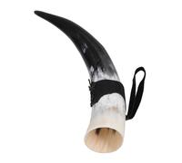 JOINPAYA Corno per Bere Vichingo Grande Capacità in Corno di Bue Naturale, Boccale Design Appuntito, Leggero e Portatile, Adatto per Rievocazioni Storiche e Uso Esterno