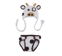 JOINPAYA Costume da Ragazzo Ragazza Mucca 2 Pezzi Cappello Elasticizzato Set Fotografico Abbigliamento Traspirante per Servizi Fotografici e Uso Quotidiano