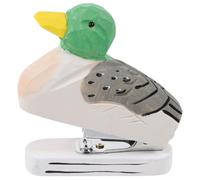 JOINPAYA Cucitrice in Legno a Forma di Anatra Mini Spillatrice Creativa per Ufficio Decorazione Animale Riutilizzabile Portatile per Carta e Documenti