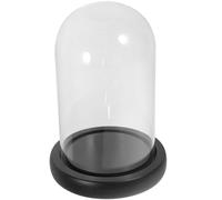 JOINPAYA Cupola di Vetro Base in Legno per Esposizione di Fiori Secchi e Complementi D’Arredo Moderno, Protezione Trasparente Adatta per Interni ed Esterni