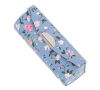 JOINPAYA Custodia per Rossetto Portatile con Specchio, Tessuto e Plastica, Design Retrò con Ricamo Floreale Raffinato, Scatola Blu per Organizzare Rossetto in Borsa
