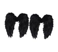 JOINPAYA da Angelo Grandi in Piume Nere 60X60 CM Set 2 Pezzi per Costume da Angelo da Donna e Bambina per Cosplay Feste e Spettacoli Teatrali