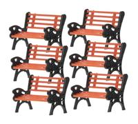 JOINPAYA Di Sedia Da Strada in Miniatura Set Di 6 Panche Da Giardino in Miniatura Per Bambini Giocattolo Per La Casa
