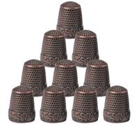 JOINPAYA Ditale in Rame per Cucito Professionale Set da 10 Pezzi Proteggi Dita Comodo e Compatto per Ricamo e Fai da Te Accessorio Vintage Multifunzionale per Cucitura Domestica