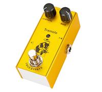JOINPAYA Effetto Tremolo per Chitarra Elettrica Controllo Rate e True Bypass, Design Unico in Lega Giallo, Dispositivo di Fine-tuning per Ridurre la Perdita del Tono