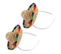 JOINPAYA Fascia per Chioma Sombrero Messicano Paglia 16 CM 2 Pezzi per Festa Cinco De Mayo e Decorazioni e Animali Domestici