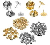 JOINPAYA Fermacravatta a Farfalla 100 Paia in Metallo Resistente Dorsi per Spille Chiusura Sicura e Perni di Bloccaggio per Creazione Gioielli e Artigianato Decorativo