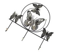 JOINPAYA Ganci Appendiabiti da Parete in Ferro Design Farfalla Nero, Set 3 Ganci senza Fori per Ingresso, Camera e Bagno, Portaoggetti e Appendi Chiavi Decorativi
