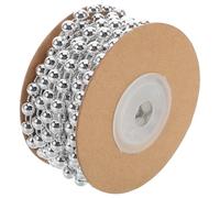 JOINPAYA Ghirlanda di Perline a Mezzaluna ABS Argento 6mm, Catena di Perline di Cotone 5m per Creazioni Fai da Te, Collane e Braccialetti Artigianali, Decorazioni per Matrimoni e Design