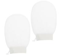 JOINPAYA Guanti Esfolianti da Doccia in Rayon 2 Pezzi, Guanti da Bagno per Rimuovere Pelle Morta e Sebo in Eccesso, Riutilizzabili e Delicati per Corpo, Collo, Spalle e Piedi,