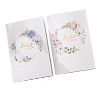 JOINPAYA Libri dei Voti per Matrimonio Fiocco Set da 2 Pezzi in Carta Leggera Design Semplice e Romantico per Cerimonie Nuziali Banchetti e Anniversari