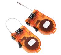 JOINPAYA Lucchetto Antifurto Retrattile per Bici e Snowboard Cavo in Acciaio Resistente, Set 2 Pezzi Arancione Trasparente, Lucchetto Sicuro per Casco, Bagagli da Viaggio e Scooter