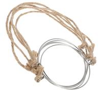 JOINPAYA Manici in Filo Metallico 5 Pezzi per Barattoli a Bocca Larga e Gancio Resistente Corda in Canapa per Campeggio All'aperto e Picnic