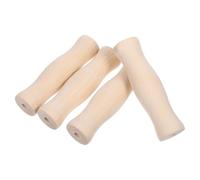 JOINPAYA Manici in Legno per Utensili da Barbecue 4 Pezzi, Impugnatura Ergonomica Sostitutiva per Utensili da Cucina All’aperto, Manico di Ricambio per Spazzola e Spatola per Griglia,