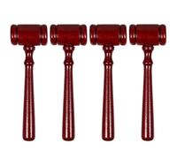 JOINPAYA Martelletto da Giudice in Legno di Qualità Set da 4 Pezzi Bordi Lisci Sicuro e Resistente come Giocattolo Educativo per e Accessorio per Ufficio