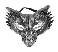 JOINPAYA Maschera da Lupo 3D Mezza Maschera in Schiuma Poliuretanica Nera per Feste e Carnevale Adulti Leggera e Comoda Traspirante