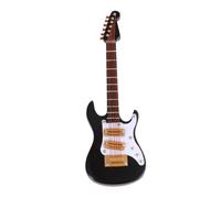 JOINPAYA Mini Chitarra Elettrica Decorativa in Legno con Astuccio e Supporto Nero Regalo Originale per Chitarristi e Decorazioni per Feste Musicali