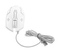 JOINPAYA Mouse Silenzioso Filo Usb, 6 Tasti, LED Bianco | Plastica Leggera, Cavo da 1,42m, Dpi 1200 1600 2400 3200, per Portatili e Fissi