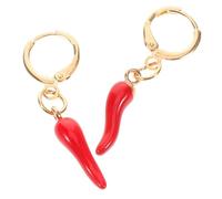 JOINPAYA Orecchini a Cerchio Pendenti da Donna a Forma di Piccolo Peperone Rosso Placcatura Dorata Elegante Gioielli Boho Versatili per Uso Quotidiano e Look alla Moda