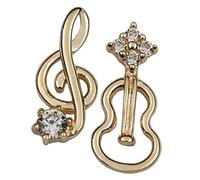 JOINPAYA Orecchini a Forma di Nota Musicale e Violino Asimmetrici per Donna, Design Minimalista Zirconi, Gioielli Musicali Eleganti per Amanti della Musica e Regalo per Occasioni Speciali