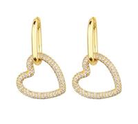 JOINPAYA Orecchini Pendenti a Cuore da Donna in Rame Strass Gioielli Eleganti per Feste e Occasioni Speciali Accessori Moda Femminili Raffinati e Luminosi