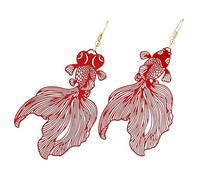 JOINPAYA Orecchini Pendenti da Donna a Forma di Pesce Rosso Lega Anallergica senza Piombo Design Traforato Leggero per Uso Quotidiano e Feste Estive