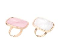 JOINPAYA Palette ad Anello per Nail Art in Marmo 2 Pezzi, Piastra per Anello da Dito Bianca e Rosa, Tavolozze di Miscelazione Leggere e Facili da Pulire, Strumento Creativo per Manicure