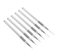 JOINPAYA Pennelli Gel Brush Dust Cleaning Brush 6-Pezzi in Metallo Argento con Design Versatile, Perfetti per Nail Art Fai da Te e Tecniche Giapponesi