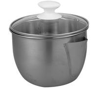 JOINPAYA Pentola Separatore di Olio in Acciaio Inossidabile Filtro e Coperchio, Contenitore per Grasso da Cucina Impugnatura Ergonomica, Brocca per Zuppa Filtrante per Uso Domestico